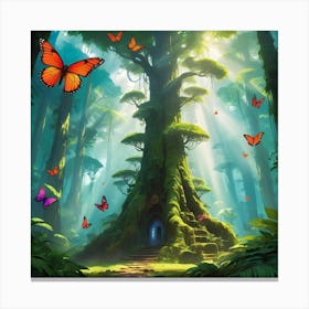 Fairy House In The Forest Canvas Print