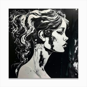 Black And White Painting Canvas Print