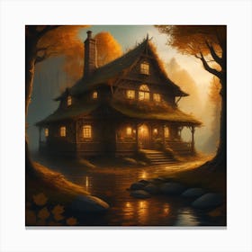 Fall Cottage 2 Canvas Print