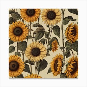 Default Default Retro Vintage Sunflower For Defferent Seasons 1 (2) Canvas Print