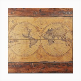 Antique World Map Art Canvas Print