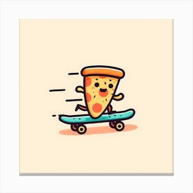 Pizza Skateboarder Canvas Print