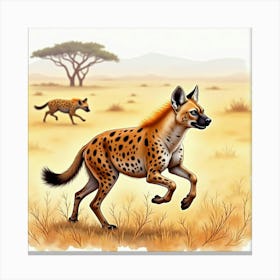 Hyenas In The Wild Canvas Print