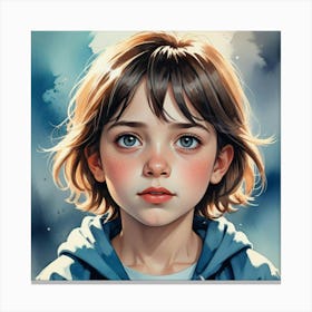 Girl With Blue Eyes 5 Canvas Print