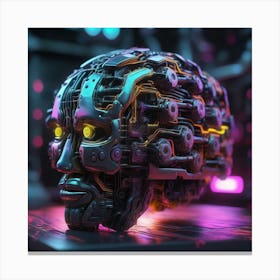 Futuristic Robot Head 12 Canvas Print