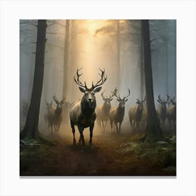 Deer In The Forest 3 Canvas Print