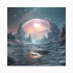 A Frozen Space Planet Canvas Print