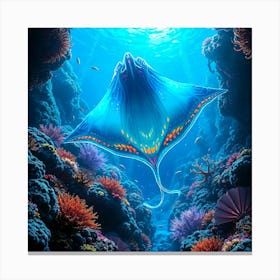 Stingray under Water Canvas Print