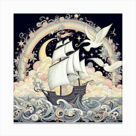 Ship On The Sea Canvas Print