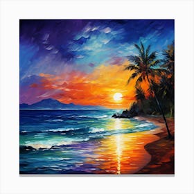 Sunset On The Beach 4 Canvas Print