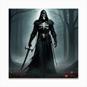 Skeleton In The Woods 1 Canvas Print