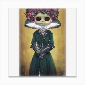 Undead Princess Large Eye Kawaii Scary Halloween Canvas Print