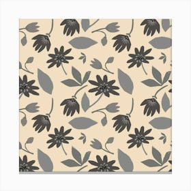 Monochrome Flowers Canvas Print