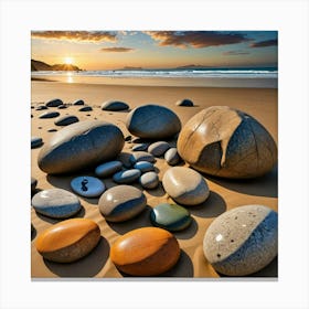 Pebbles On The Beach Canvas Print