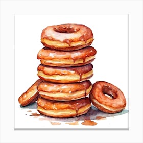 Stack Of Cinnamon Donuts 3 Canvas Print