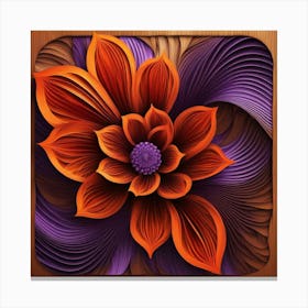 Flowers Wooden Table Canvas Print