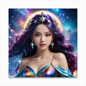 Chinese Girl In Space Canvas Print