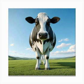 Cow In A Field Canvas Print