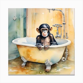 Bathing Chimp 1 Canvas Print