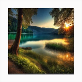 Sunset By The Lake 10 Canvas Print