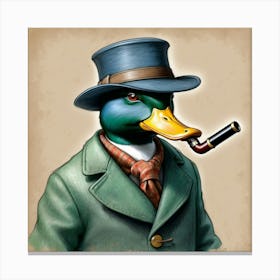 Duck With A Pipe Canvas Print