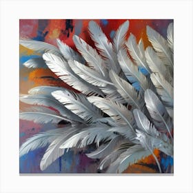 Silver Feathers Canvas Print