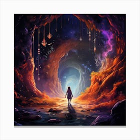 Girl In A Cave Canvas Print