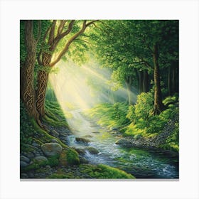 Rainbow In The Forest Canvas Print