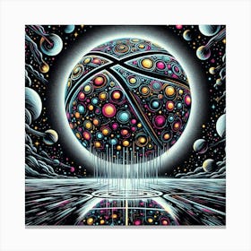 Basketball In Space Canvas Print