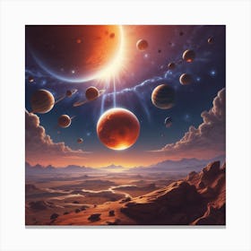 Planets In Space Canvas Print