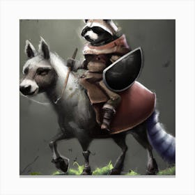 Knight Raccoon 3 Canvas Print