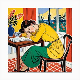 Woman Reading 1 Canvas Print