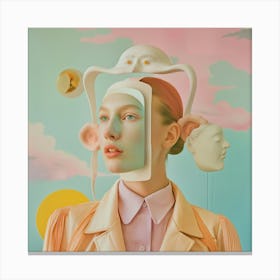 Girl In A Pink Coat Canvas Print