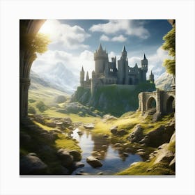 Ancient Ruins Of A Castle Canvas Print