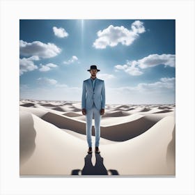 Man Standing In The Desert 12 Canvas Print