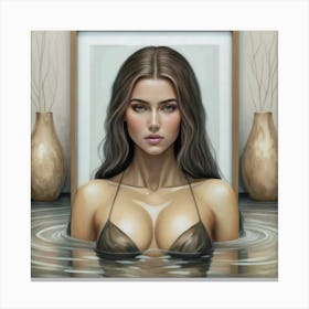 Woman In Water 1 Canvas Print