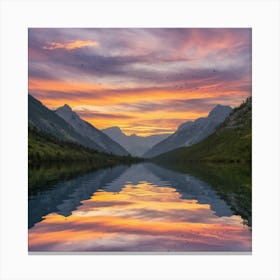 Sunset At Lake Michigan Canvas Print