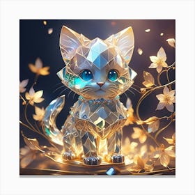 Gatito De Vidrio Cristal Canvas Print