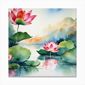 Lotus Flower Painting 7 Canvas Print