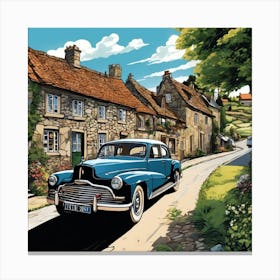 Old Car On A Country Road 1 Canvas Print