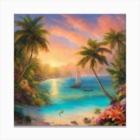 Sunset At The Beach 7 Canvas Print