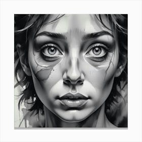 Girl With Tears On Her Face Canvas Print