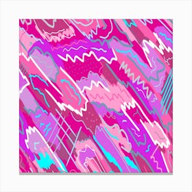 Vivid Pink Abstract Painting Canvas Print