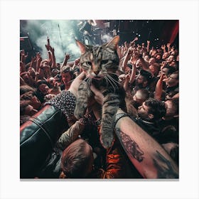Cat In The Crowd 3 Canvas Print
