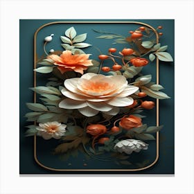 Flowers In A Frame Canvas Print