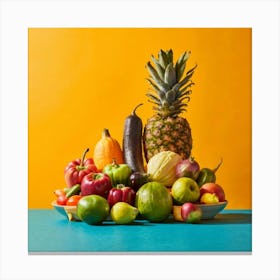 Fresh Fruits And Vegetables Canvas Print
