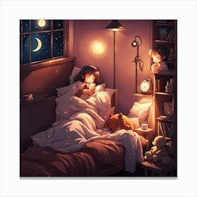 Night In The Bedroom Canvas Print