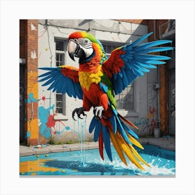 Parrot Getting Up Canvas Print