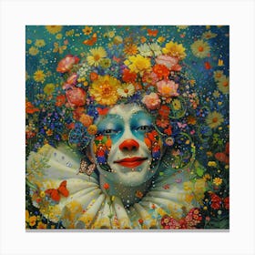 Clown With Flowers 1 Canvas Print