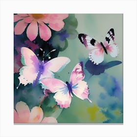 Butterflies And Flowers 4 Canvas Print